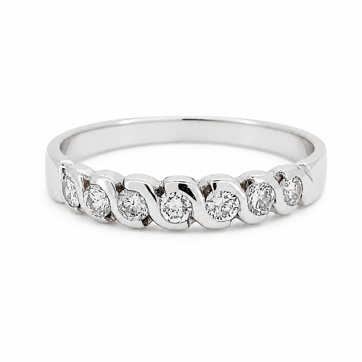 Anello - 18 carati Oro bianco - 0.175ct. tw. Diamante (Naturale) - Made in Italy - Handmade