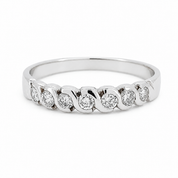 Anello - 18 carati Oro bianco - 0.175ct. tw. Diamante (Naturale) - Made in Italy - Handmade