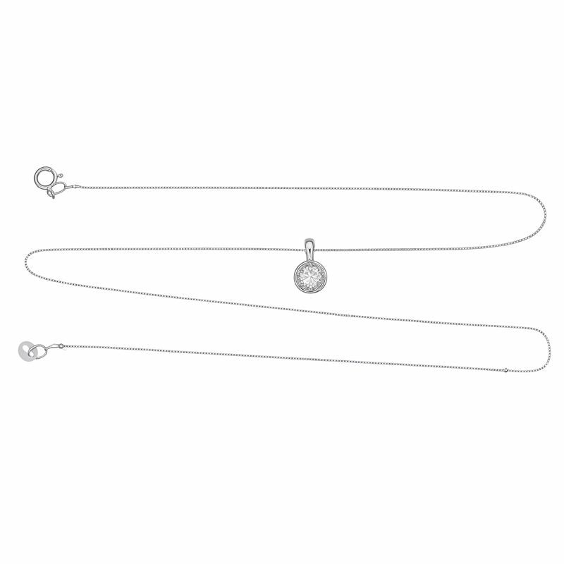 Collana con ciondolo - 18 carati Oro bianco - 0.1ct. tw. Diamante (Naturale)