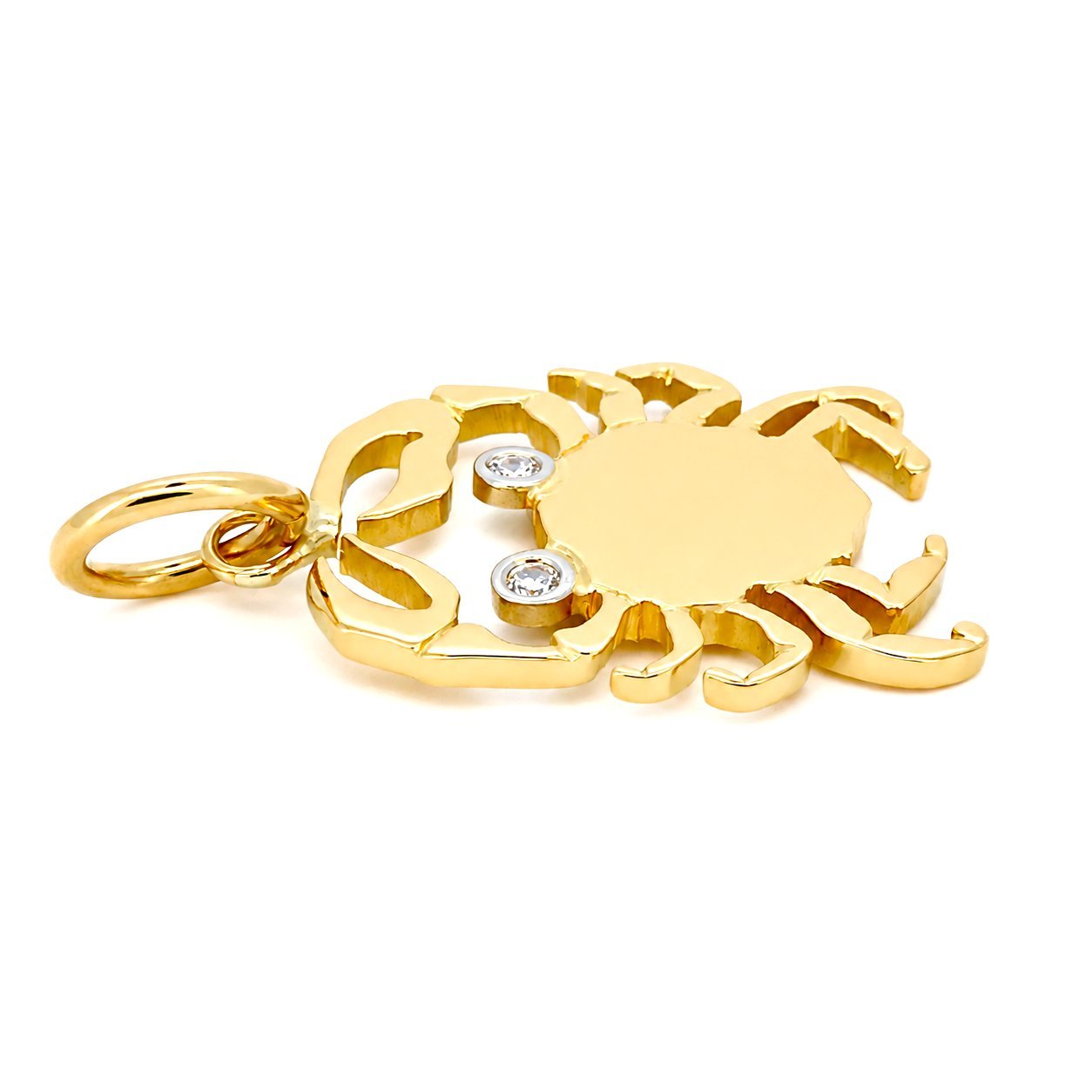 Ciondolo - 18 carati Oro bianco, Oro giallo - 0.02ct. tw. Diamante (Naturale) - Made in Italy - Handmade