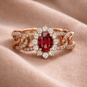 Anello - 18 carati Oro rosa - 1.47ct. tw. Tormalina - Diamante