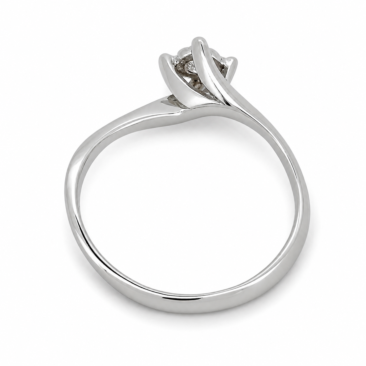 Anello - 18 carati Oro bianco - 0.08ct. tw. Diamante (Naturale) - Made in Italy - HandMade