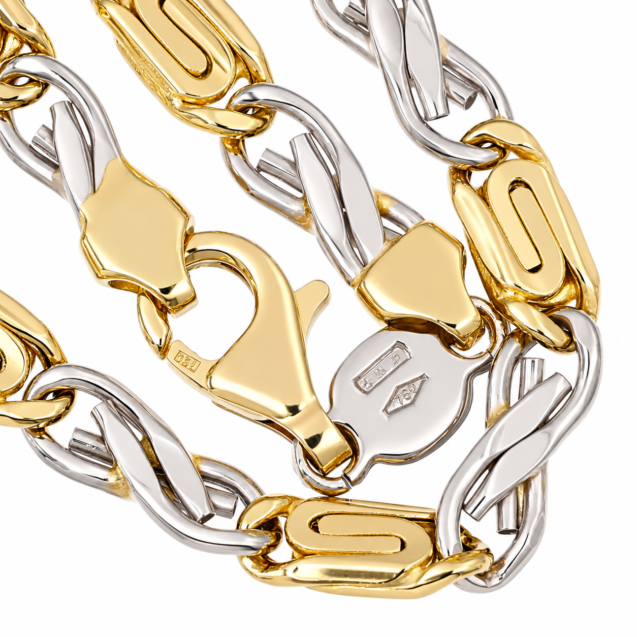 Bracciale - 18 carati Oro giallo, Oro bianco - Made in Italy - Handmade
