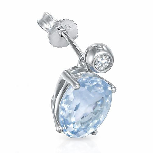 Orecchini - 18 carati Oro bianco - 4.80ct. tw. Acquamarina - Diamante