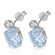 Orecchini - 18 carati Oro bianco - 4.80ct. tw. Acquamarina - Diamante