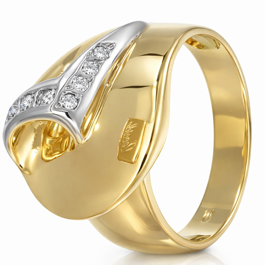 Anello - 18 carati Oro bianco, Oro giallo Diamante