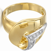 Anello - 18 carati Oro bianco, Oro giallo Diamante