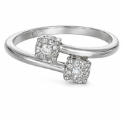 Anello - 18 carati Oro bianco - 0.14ct. tw. Diamante (Naturale)