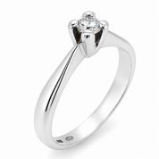 Anello - 18 carati Oro bianco - 0.18ct. tw. Diamante (Naturale) - Made in Italy - Handmade