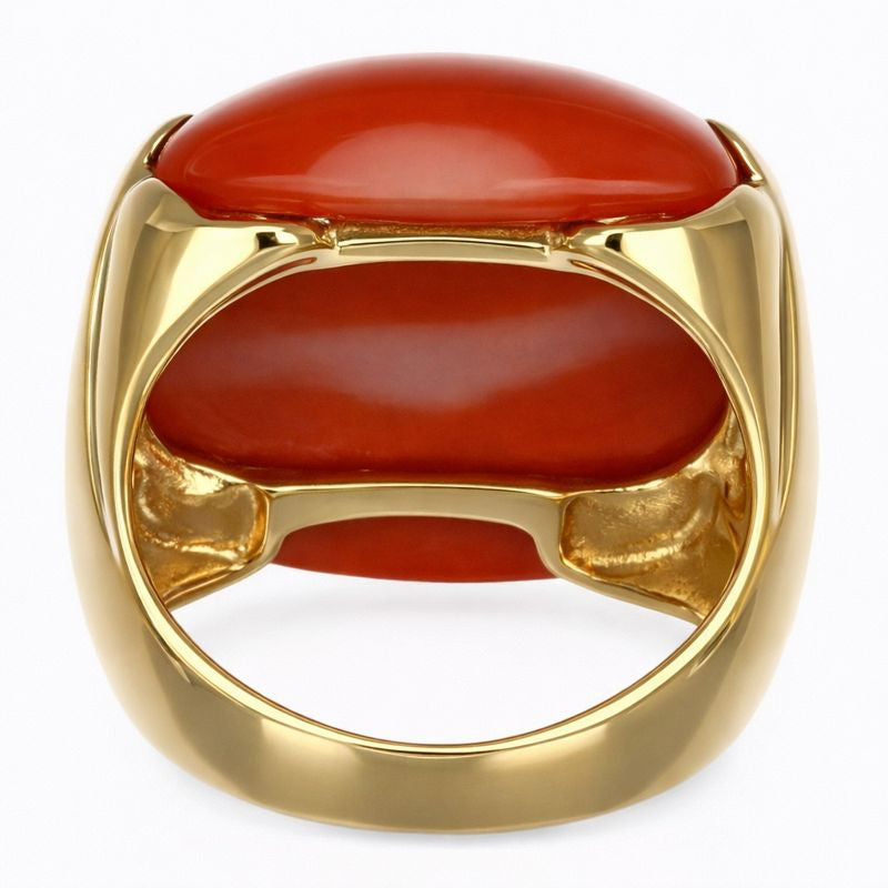 Anello - 18 carati Oro giallo Corallo