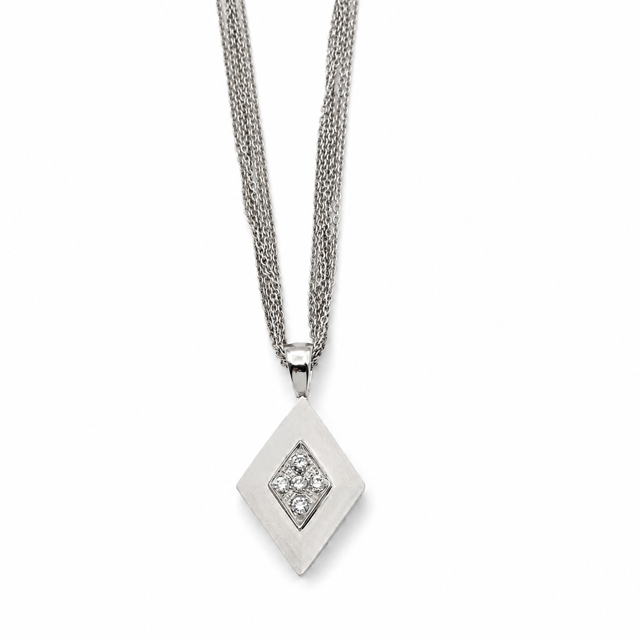 Collana con ciondolo - 18 carati Oro bianco - 0.30ct. tw. Diamante (Naturale)
