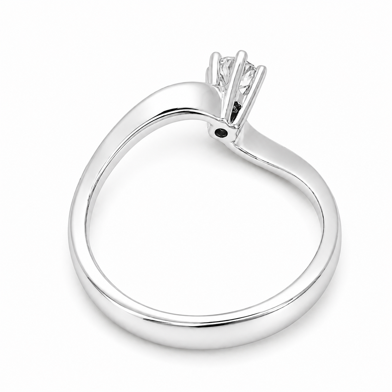 Anello - 18 carati Oro bianco - 0.16ct. tw. Diamante (Naturale)