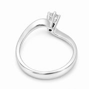 Anello - 18 carati Oro bianco - 0.16ct. tw. Diamante (Naturale)