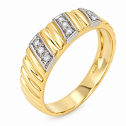 Anello - 18 carati Oro bianco, Oro giallo - 0.09ct. tw. Diamante (Naturale) - Made in Italy - Handmade