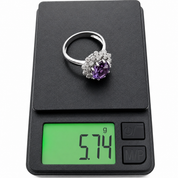 Anello - 18 carati Oro bianco- 3.05ct. tw. Ametista - Diamante - Made in Italy - Handmade