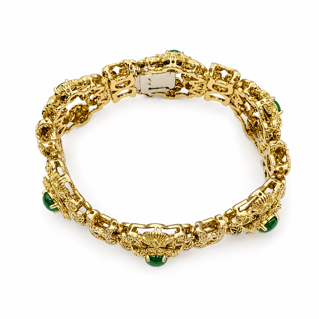 Bracciale - 18 carati Oro giallo - 7.50ct. tw. Giada - Diamante