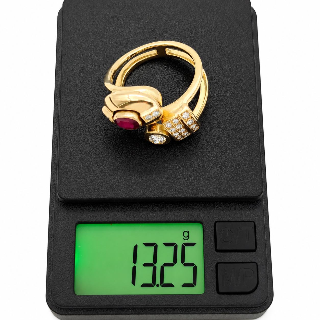 Anello - 18 carati Oro giallo - 1.40ct. tw. Rubino - Diamante - Made in Italy - Handmade