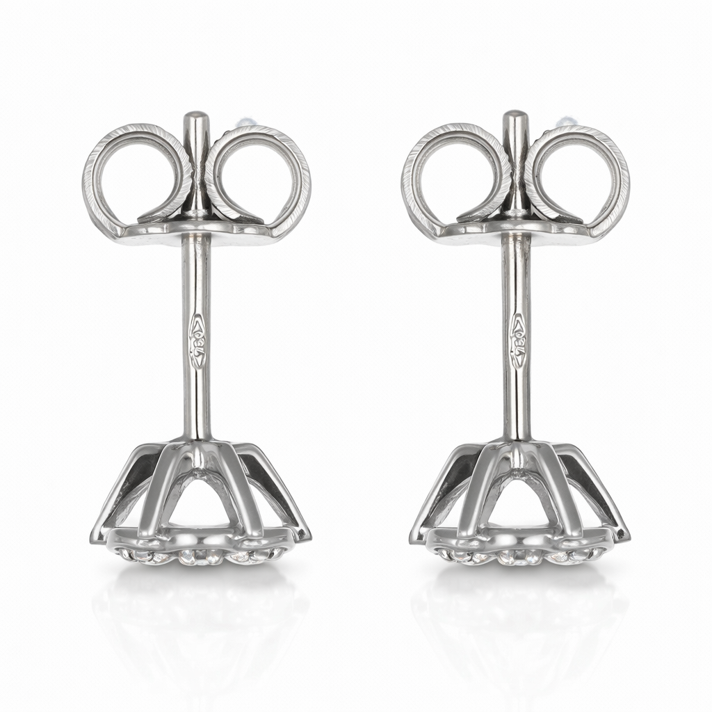 Orecchini - 18 carati Oro bianco - 0.07ct. tw. Diamante (Naturale)
