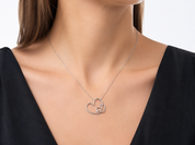 Collana con ciondolo - 18 carati Oro bianco - 0.02ct. tw. Diamante (Naturale) - Made in Italy - Handmade