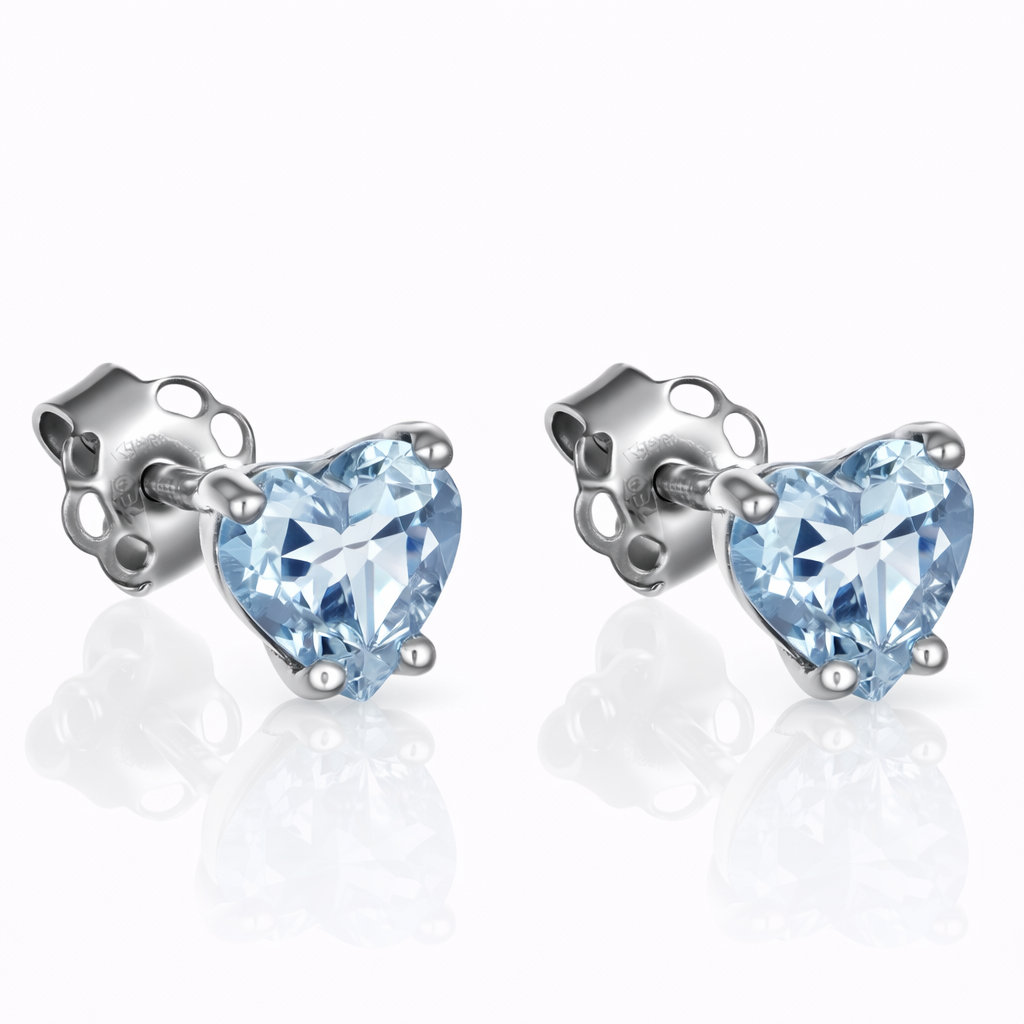 Orecchini - 18 carati Oro bianco - 1.05ct. tw. Acquamarina
