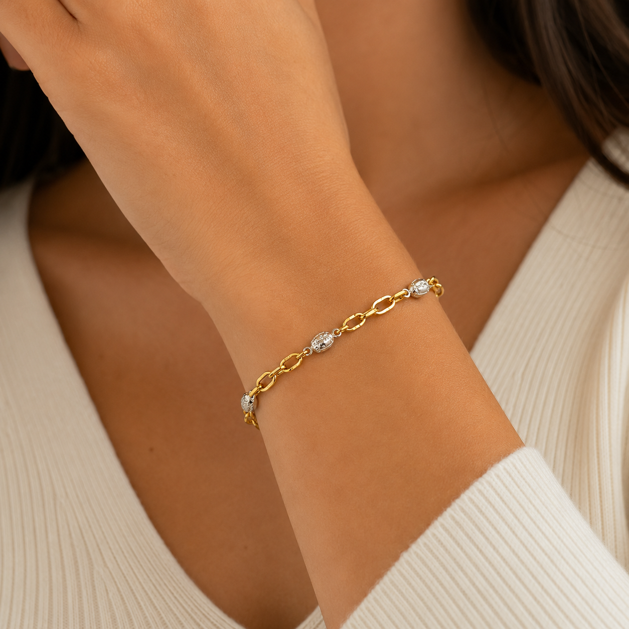 Bracciale - 18 carati Oro giallo, Oro bianco - Handmade - Made in Italy