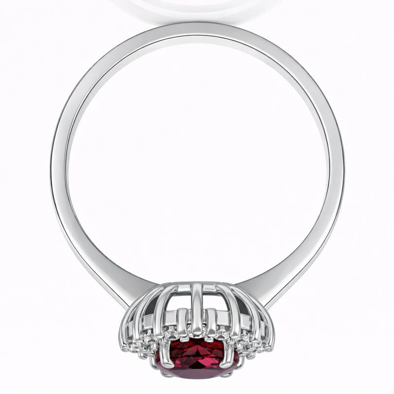 Anello - 18 carati Oro bianco - 1.97ct. tw. Tormalina - Diamante