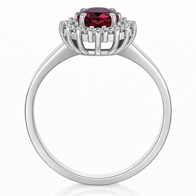 Anello - 18 carati Oro bianco - 1.97ct. tw. Tormalina - Diamante