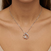 Collana con ciondolo - 18 carati Oro bianco - 0.07ct. tw. Diamante (Naturale)