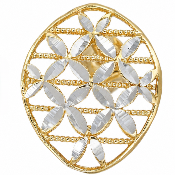 Orecchini - 18 carati Oro giallo, Oro bianco - Made inItaly - Handmade