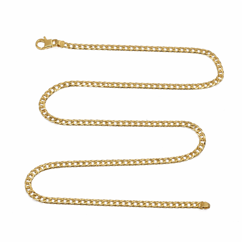 Collana unisex in oro giallo 18 carati con classica maglia groumette