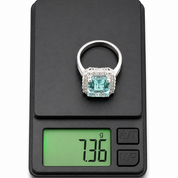 Anello - 18 carati Oro bianco - 6.01ct. tw. Acquamarina - Diamante - Made in Italy - Handmade
