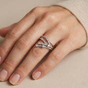Anello - Oro bianco 18 carati - Diamanti naturali