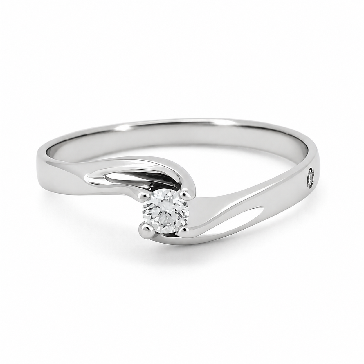 Anello - 18 carati Oro bianco - 0.11ct. tw. Diamante (Naturale) - Made in Italy - Etarné