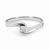 Anello - 18 carati Oro bianco - 0.11ct. tw. Diamante (Naturale) - Made in Italy - Etarné