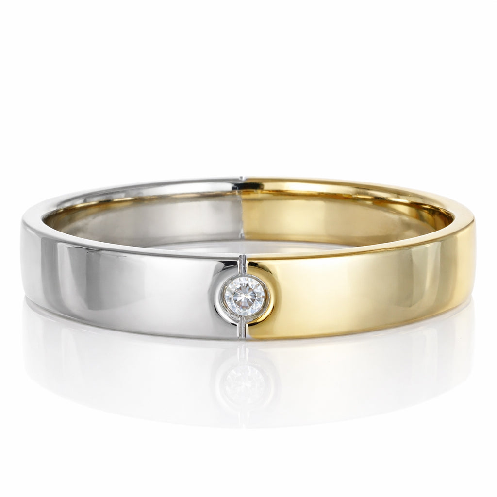 Anello - 18 carati Oro giallo, Oro bianco - 0.3ct. tw. Diamante (Naturale)