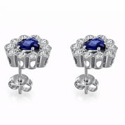 Orecchini - 18 carati Oro bianco - 1.90ct. tw. Zaffiro - Diamante