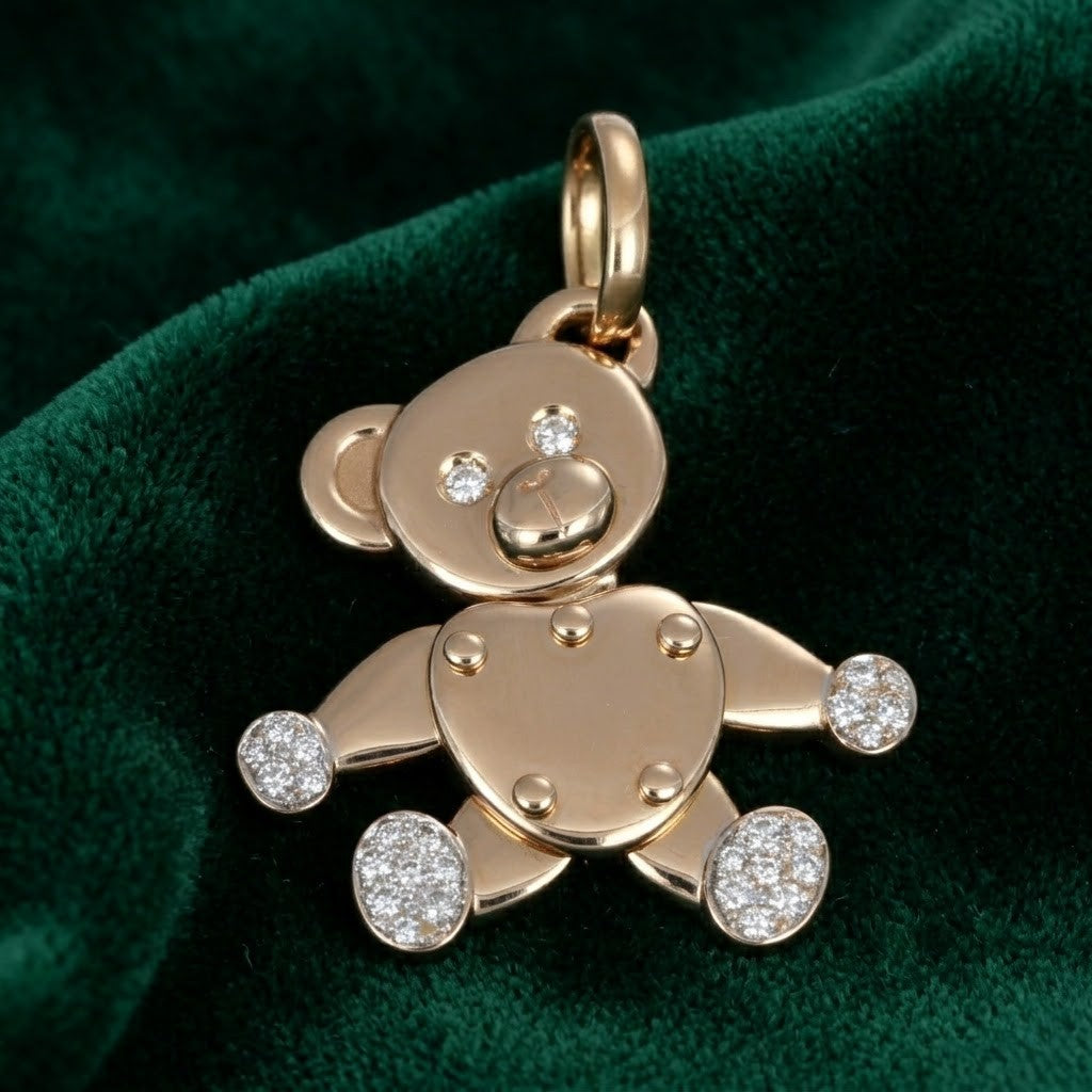 Ciondolo - 18 carati Oro giallo - 0.15ct. tw. Diamante (Naturale) - Made in Italy - Handmade