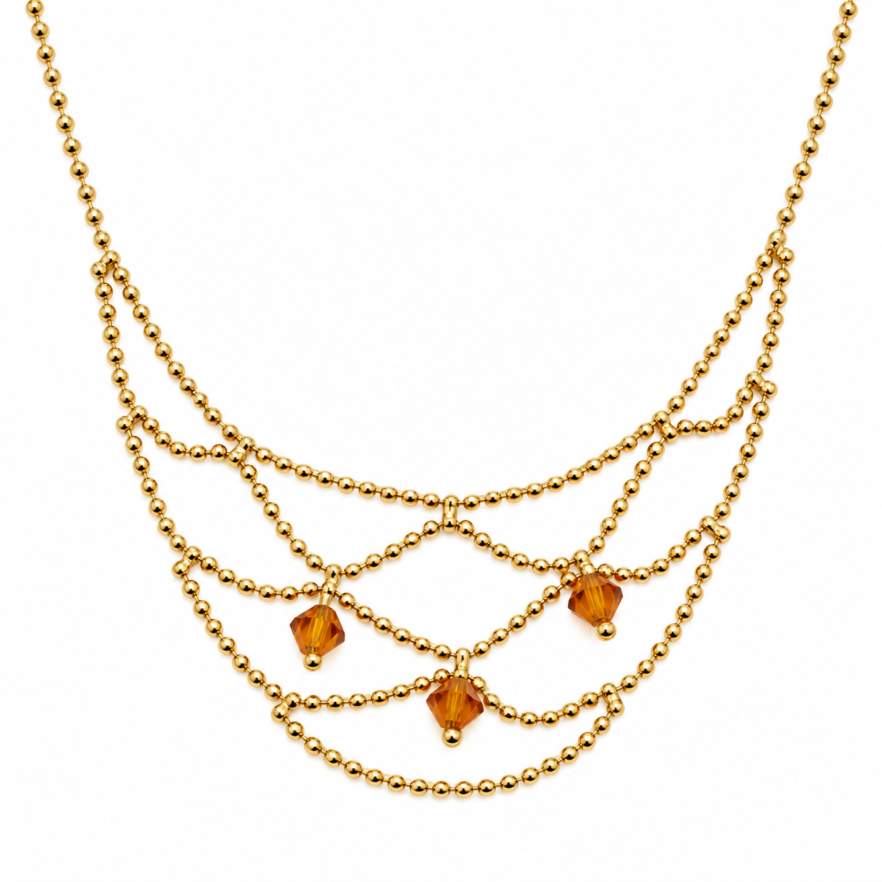 Collana - 18 carati Oro giallo - 0.60ct. tw. Quarzo - Made in Italy - Handmade