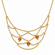 Collana - 18 carati Oro giallo - 0.60ct. tw. Quarzo - Made in Italy - Handmade