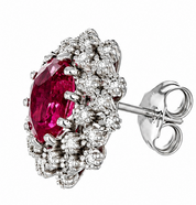 Orecchini - 18 carati Oro bianco - 3.30ct. tw. Tormalina - Diamante - Made in Italy - Handmade