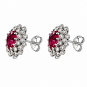 Orecchini - 18 carati Oro bianco - 3.30ct. tw. Tormalina - Diamante - Made in Italy - Handmade