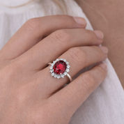 Anello - 18 carati Oro bianco - 1.97ct. tw. Tormalina - Diamante