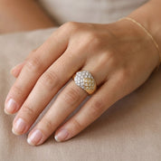 Anello - 18 carati Oro bianco, Oro giallo - 0.75ct. tw. Diamante (Naturale) - Made in Italy - Handmade