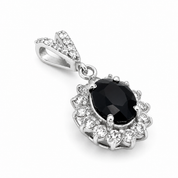 Ciondolo - 18 carati Oro bianco - 1.82ct. tw. Zaffiro - Diamante - Handmade - Made in Italy