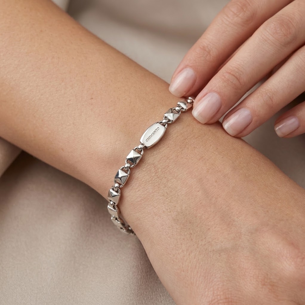 Bracciale - 18 carati Oro bianco - Made in Italy - Handmade