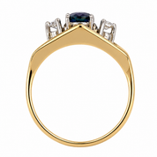 Anello - 18 carati Oro giallo, Oro bianco - 0.67ct. tw. Zaffiro - Diamante - Made in Italy - Handmade