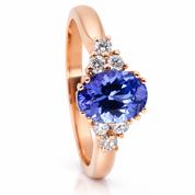 Anello - 18 carati Oro rosa - 1.60ct. tw. Tanzanite - Diamante