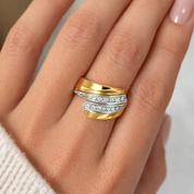 Anello - 18 carati Oro bianco, Oro giallo - 0.24ct. tw. Diamante (Naturale)