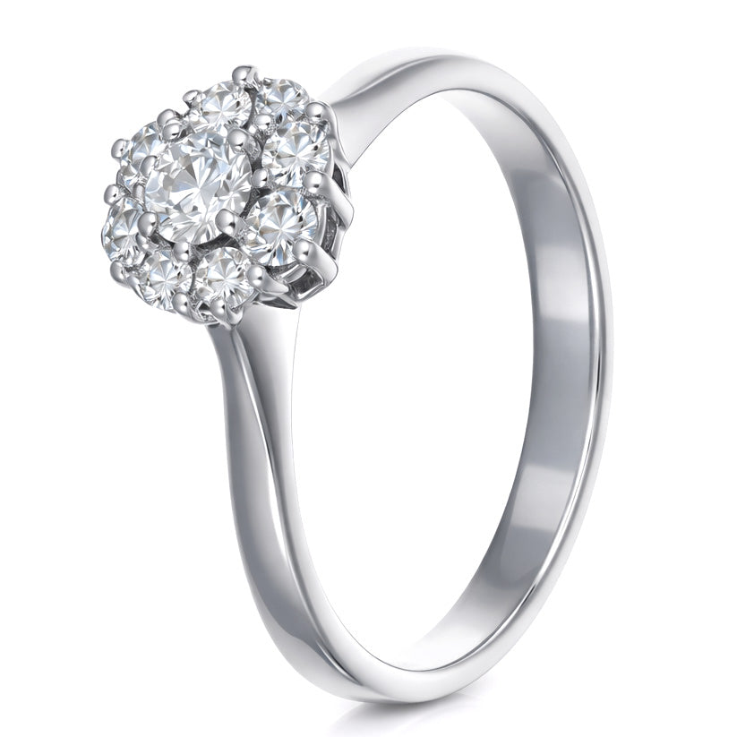 Anello - 18 carati Oro bianco - 0.22ct. tw. Diamante (Naturale)