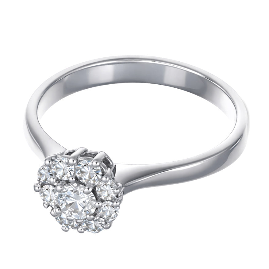 Anello - 18 carati Oro bianco - 0.22ct. tw. Diamante (Naturale)